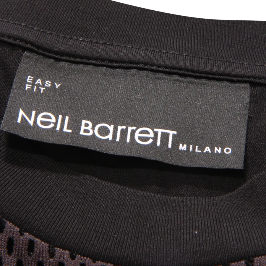 2094AS maglia uomo NEIL BARRETT EASY FIT man perforated t-shirt black