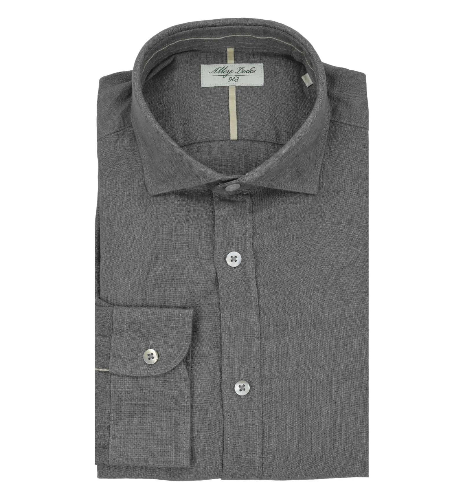 ALLEY DOCKS 963 uomo camicia grigio 100% lino AU22S02CA GREY