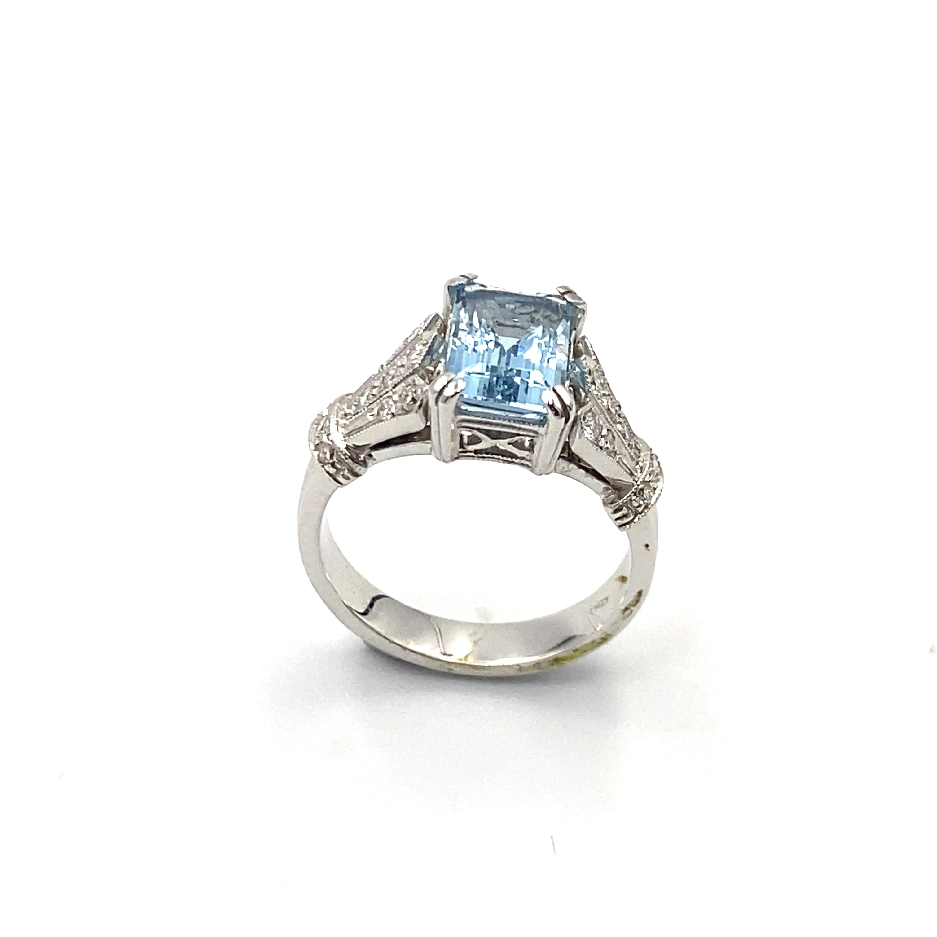 Anello Maison Siciliano Acqua Marina Oro Bianco