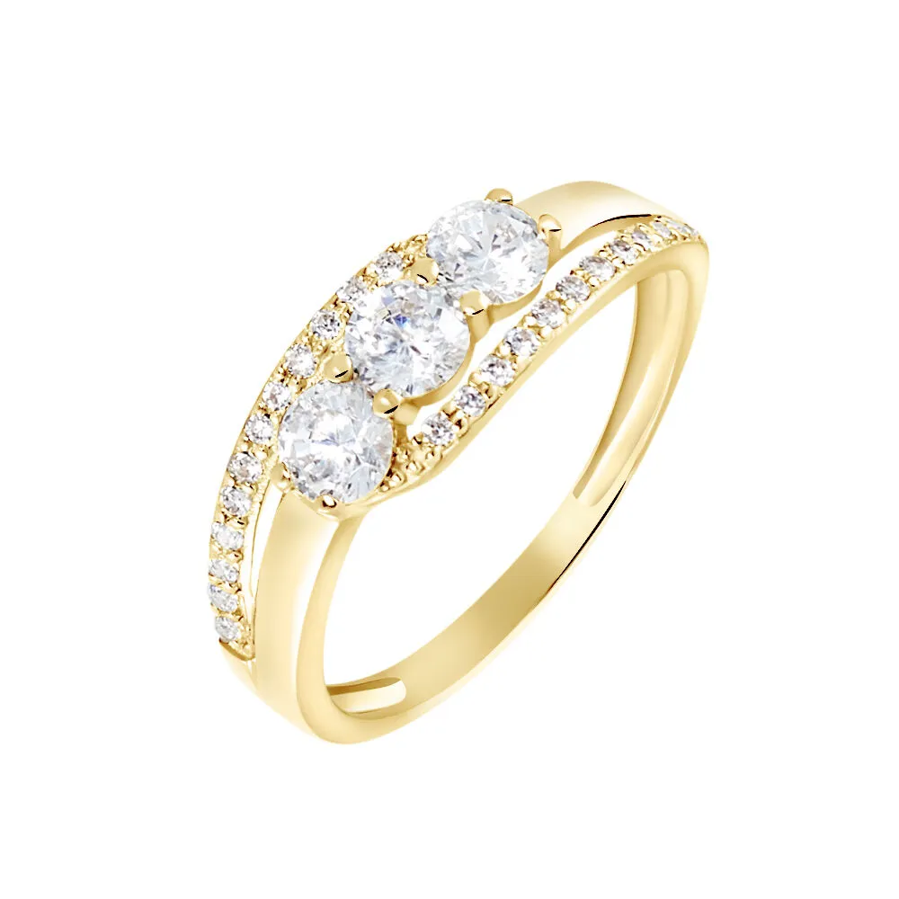 Anello Trilogy Claire Oro Giallo 375/1000 Cubic Zirconia Bianco 1430012