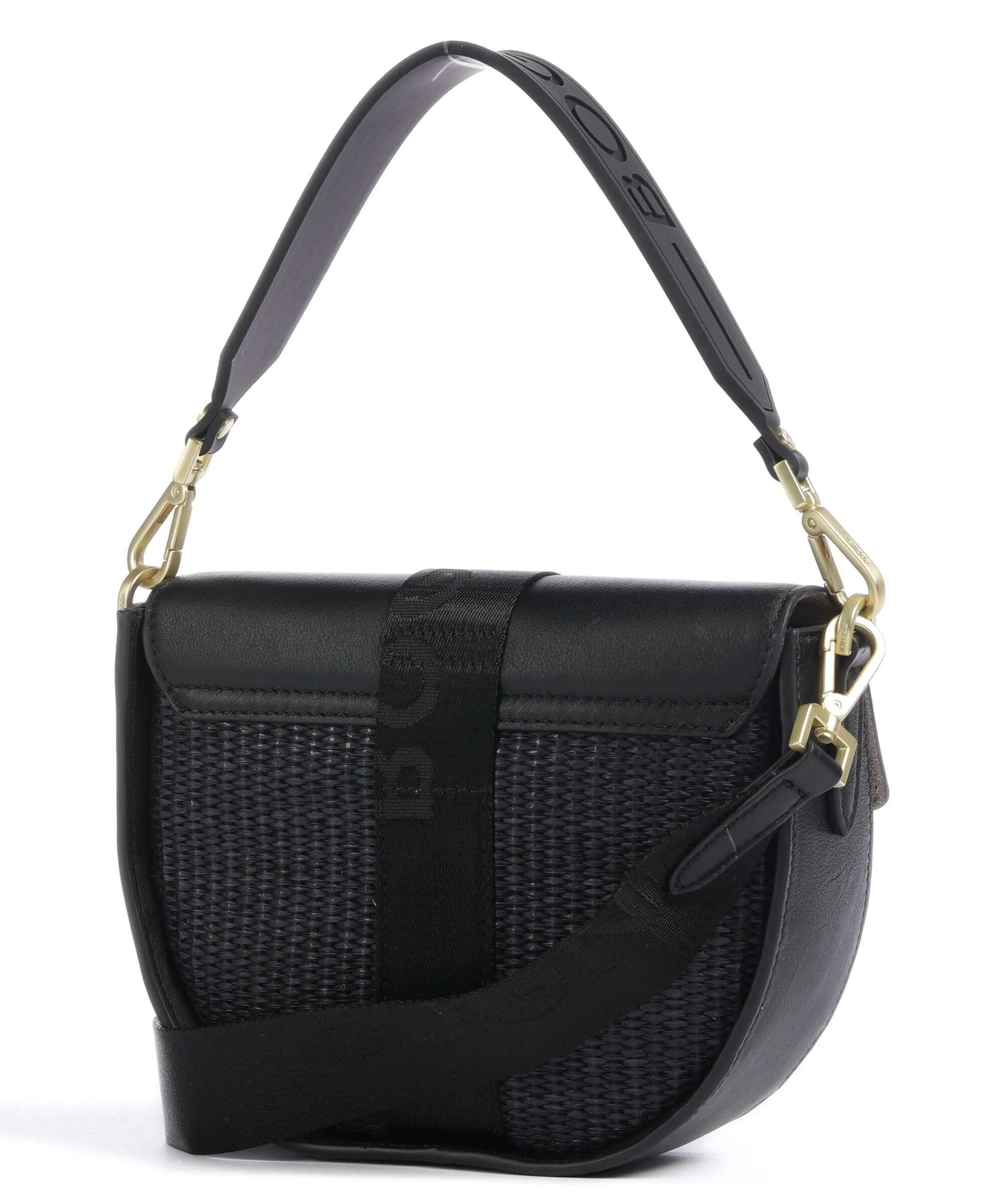  Bogner Zuoz Rafia Cassy Borsa a spalla pelle di vacchetta grana, libro nero  