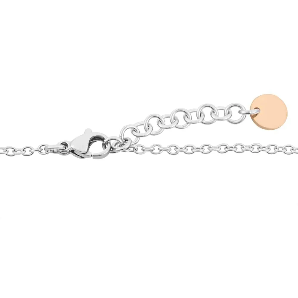 Bracciale Fiore Lady Shine Acciaio Bicolore Bianco / Rosa 17 + 3 cm 1629834