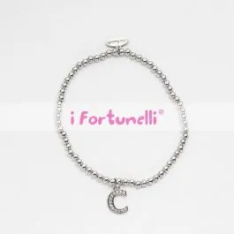 Bracciale I Fortunelli Lettera C Bianco - Folc01