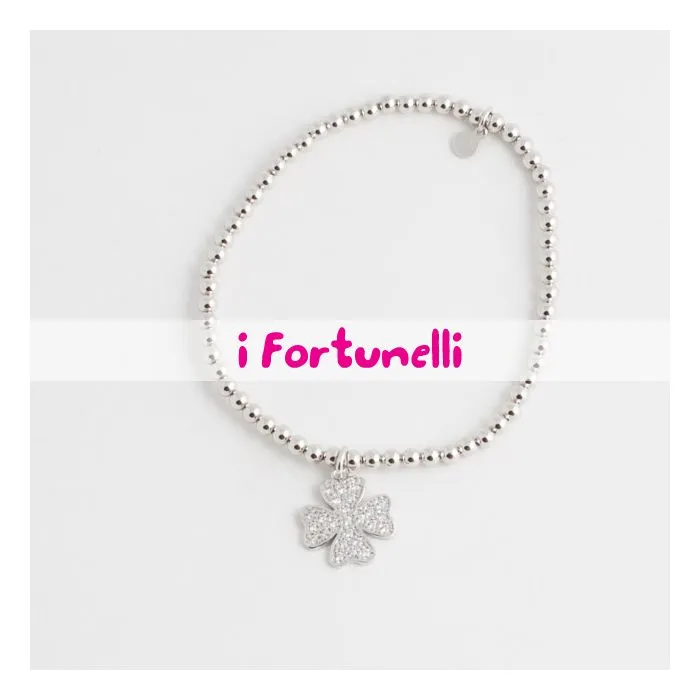 Bracciale I Fortunelli Quadrifoglio Bianco - Foqu1