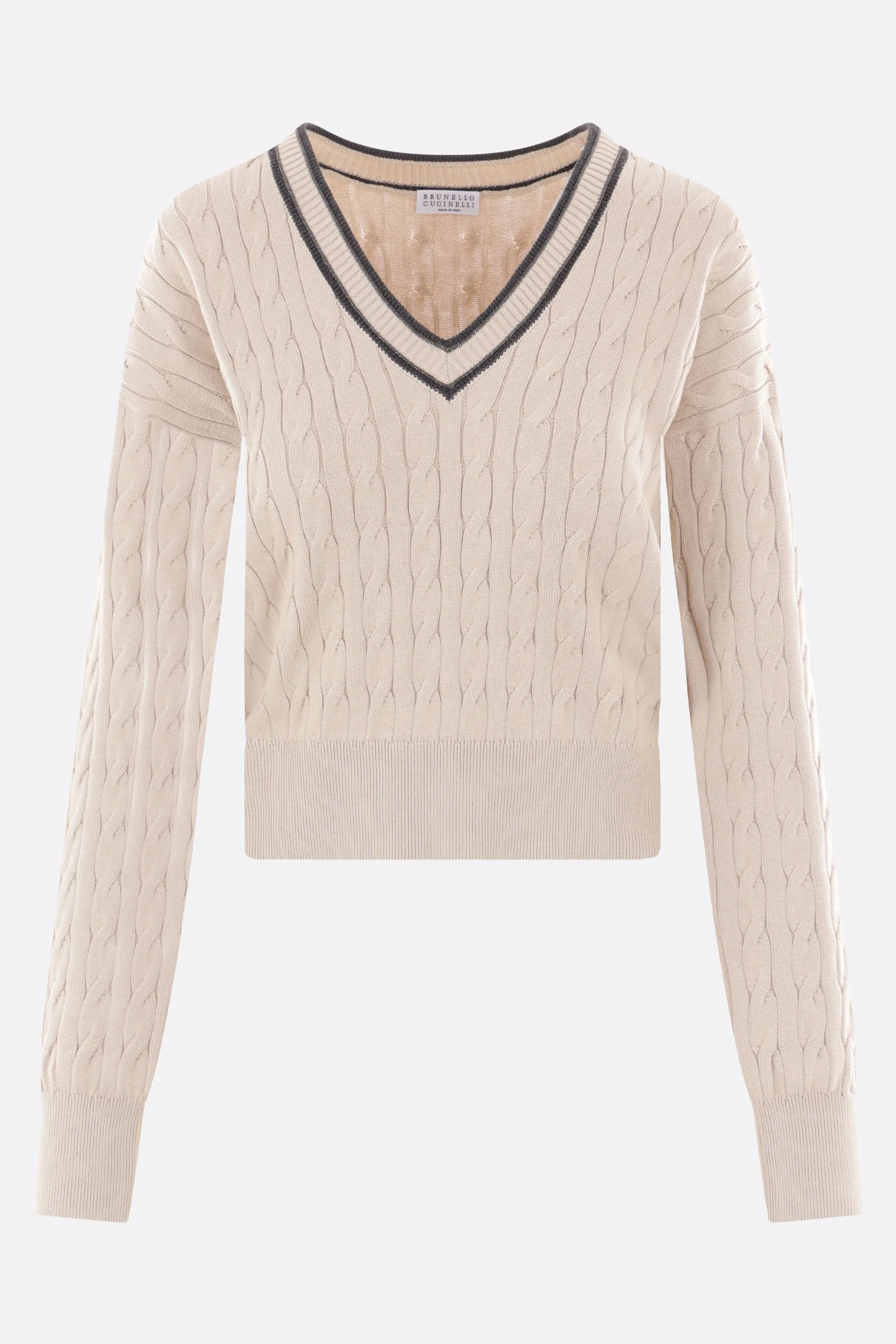BRUNELLO CUCINELLI pullover in cotone con monile