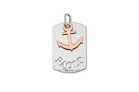 Ciondolo My Charm per Uomo in oro bianco giallo o rosa personalizzabile con il nome