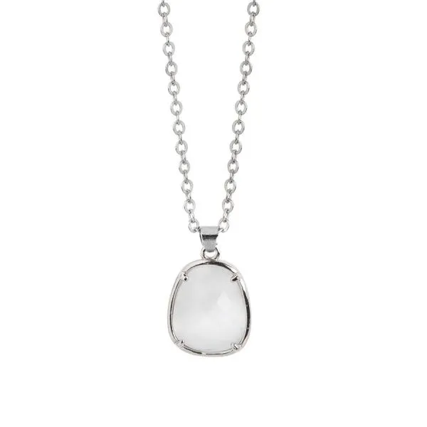 Collana con cristallo sfaccettato bianco    