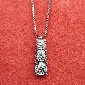 Collana DonnaOro ETERNA Trilogy in Oro Bianco 18kt e Diamanti