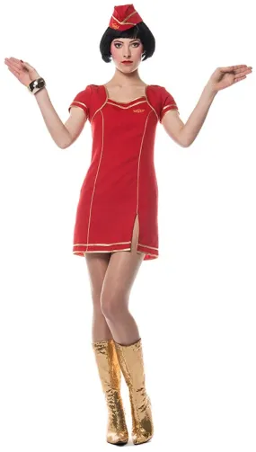 Costume da hostess rosso Cindy For ladies