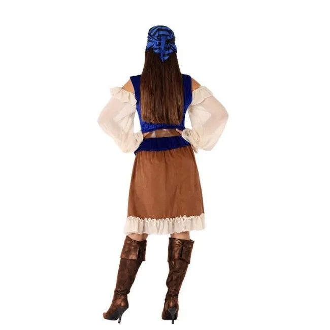 Costume da pirata blu per donna