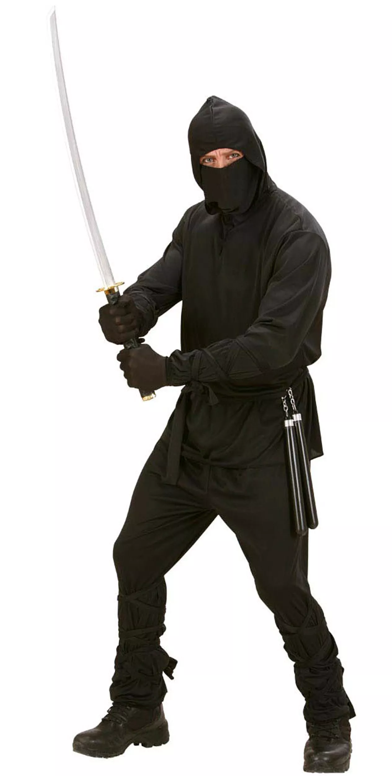 Costume da uomo nero Ninja Fighter