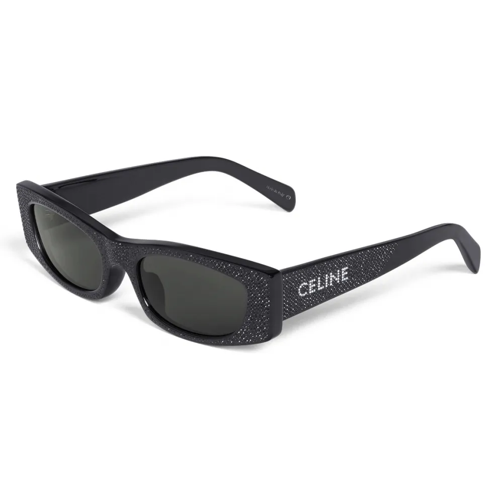 Céline - Occhiali da Sole Celine Monochroms 04 in Acetato con Cristalli - Nero - Occhiali da Sole - Céline Eyewear