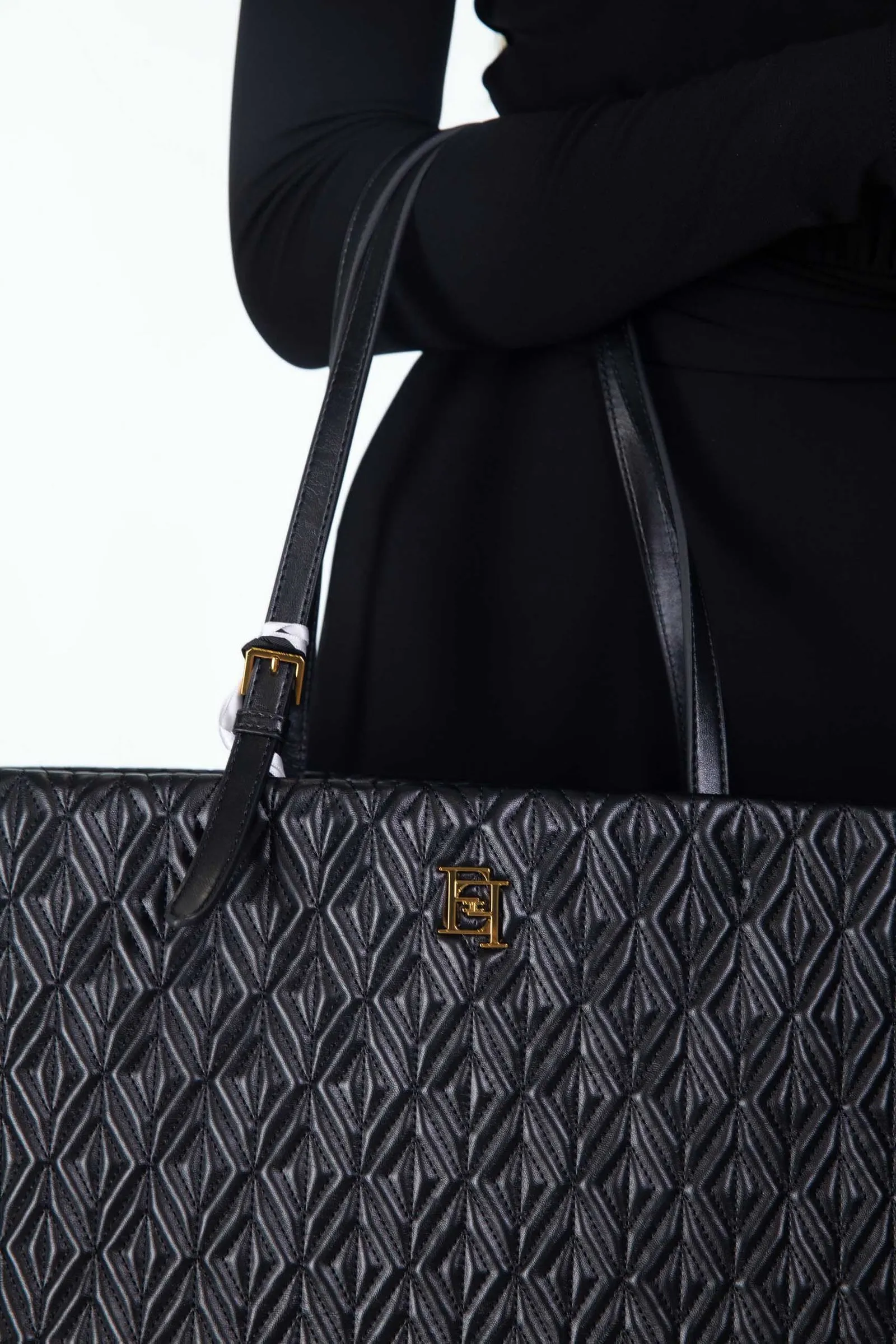 ELISABETTA FRANCHI shopper grande motivo rombi