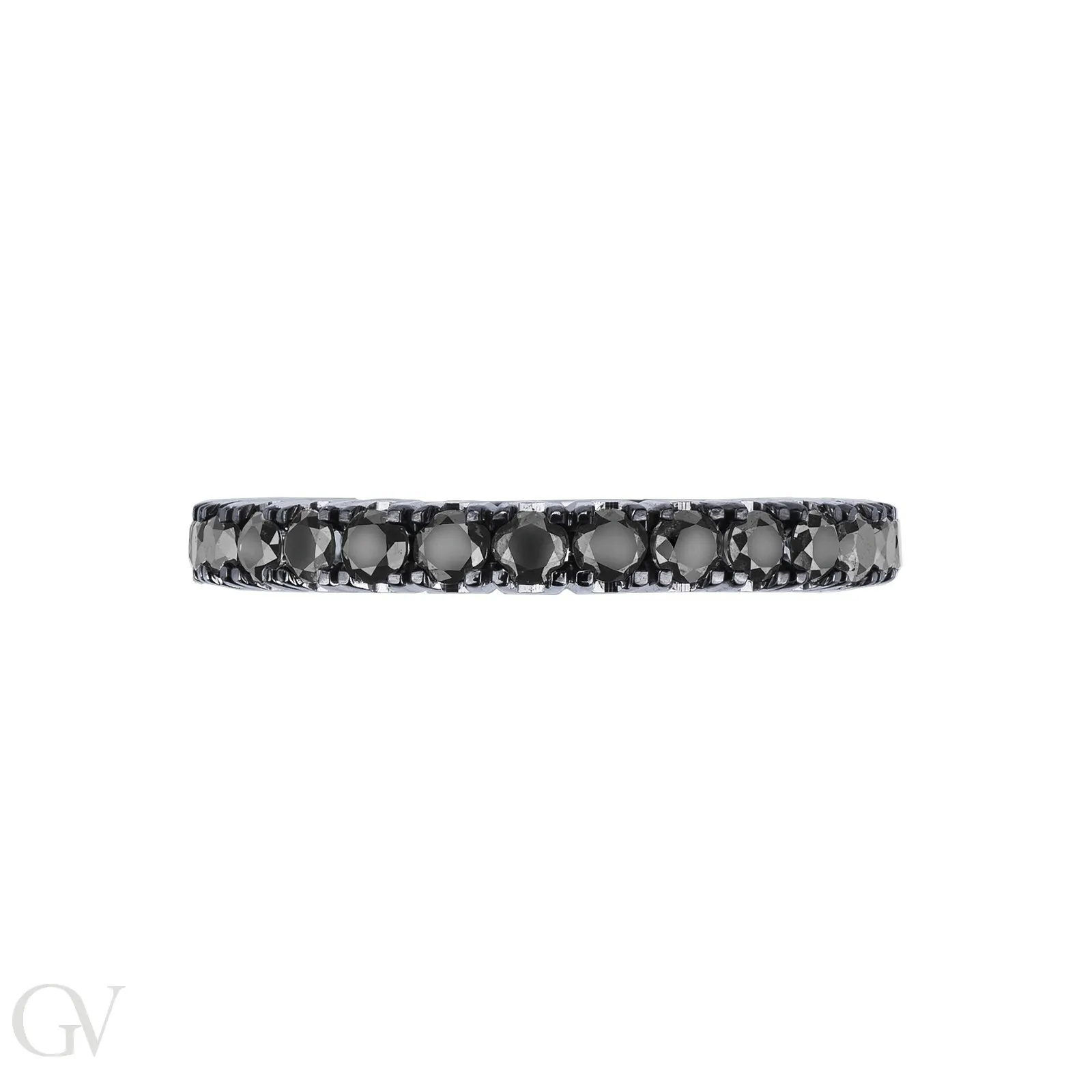 Eternity in Oro bianco 18k con diamanti neri