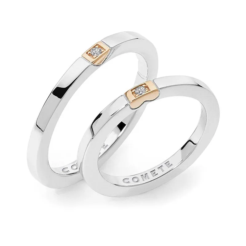 Fede in Oro Bianco e Rosa – Comete Gioielli