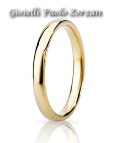 Fede matrimoniale comoda 2,5 mm in oro giallo 18kt Ref. 25AFC1OG
