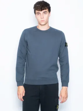 Felpa Girocollo in Cotone Garzato Grigio