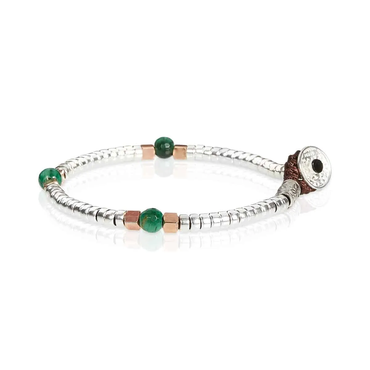 GERBA Bracciale Mon Amour 41 in Argento 925 e Occhio di Tigre Verde