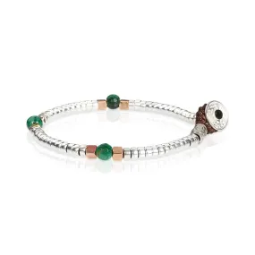 GERBA Bracciale Mon Amour 41 in Argento 925 e Occhio di Tigre Verde