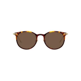 Linda Farrow - Occhiali da Sole D-Frame Linear Childs A C11 in Tartaruga - LF03AC11SUN - Linda Farrow Eyewear