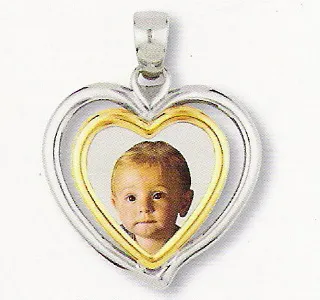 Medaglia foto personalizzabile mod. QA/colore oro giallo e bianco 18kt