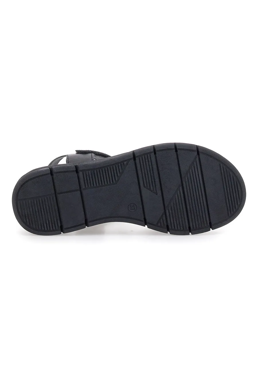   MIO TEMPO Sandali Neri con Strappi In Velcro Mio Tempo 350005