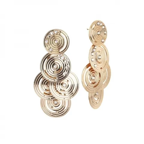 Orecchini BOCCADAMO a grappolo placcati oro giallo dal disegno concentrico e Swarovski XOR376D