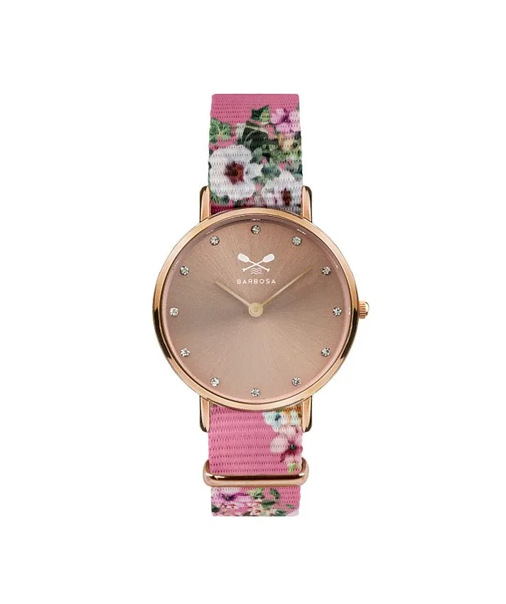 OROLOGIO SUNRAY ROSE’ CON ZIRCONI dm. 28 FLOREAL ROSA