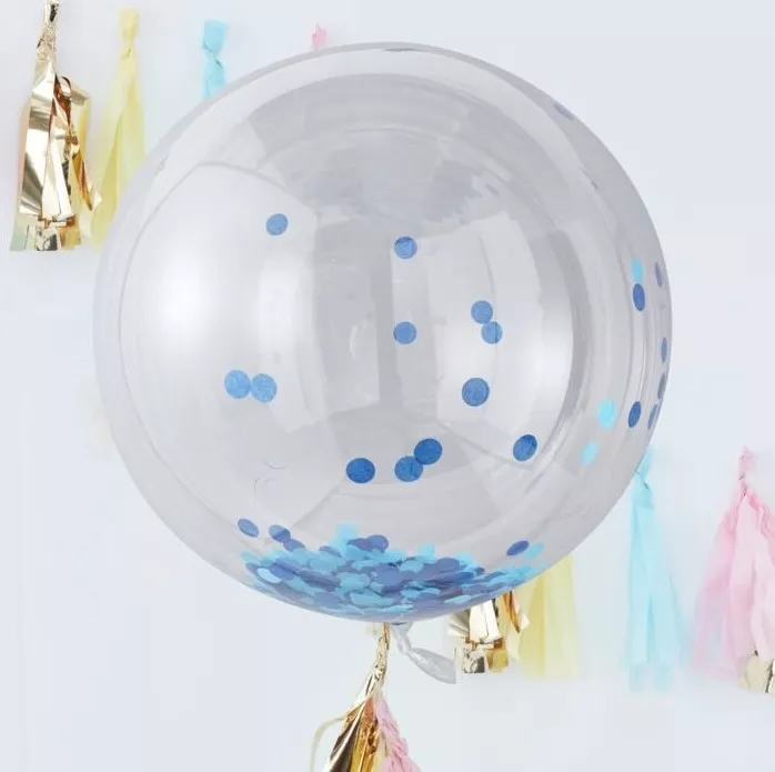 Palloncino palloncino coriandoli blu 91 cm