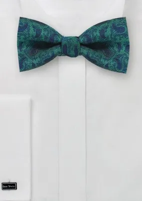 Papillon con motivo Paisley Turchese scuro Blu navy
