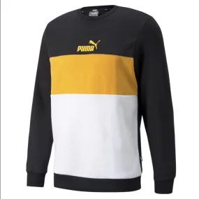 Puma felpa girocollo da uomo ESS+ Colorblock Crew FL 587916 56 nero-giallo