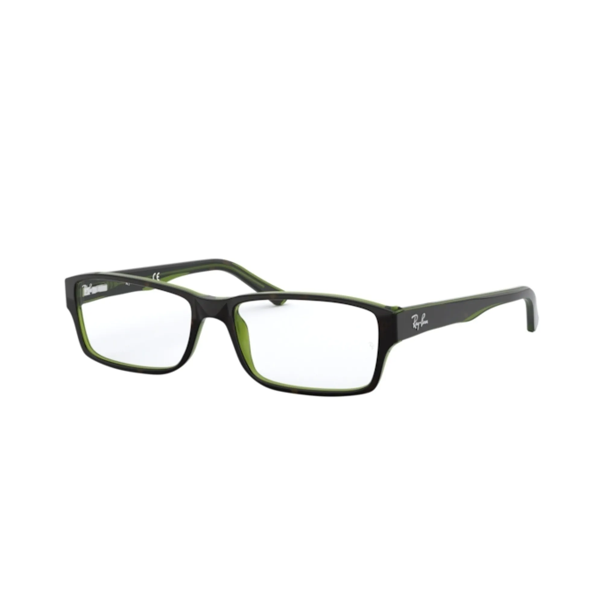   Ray-Ban RX 5169 - 2383 Cima Havana Su Verde Trasparente | Occhiale Da Vista Uomo 