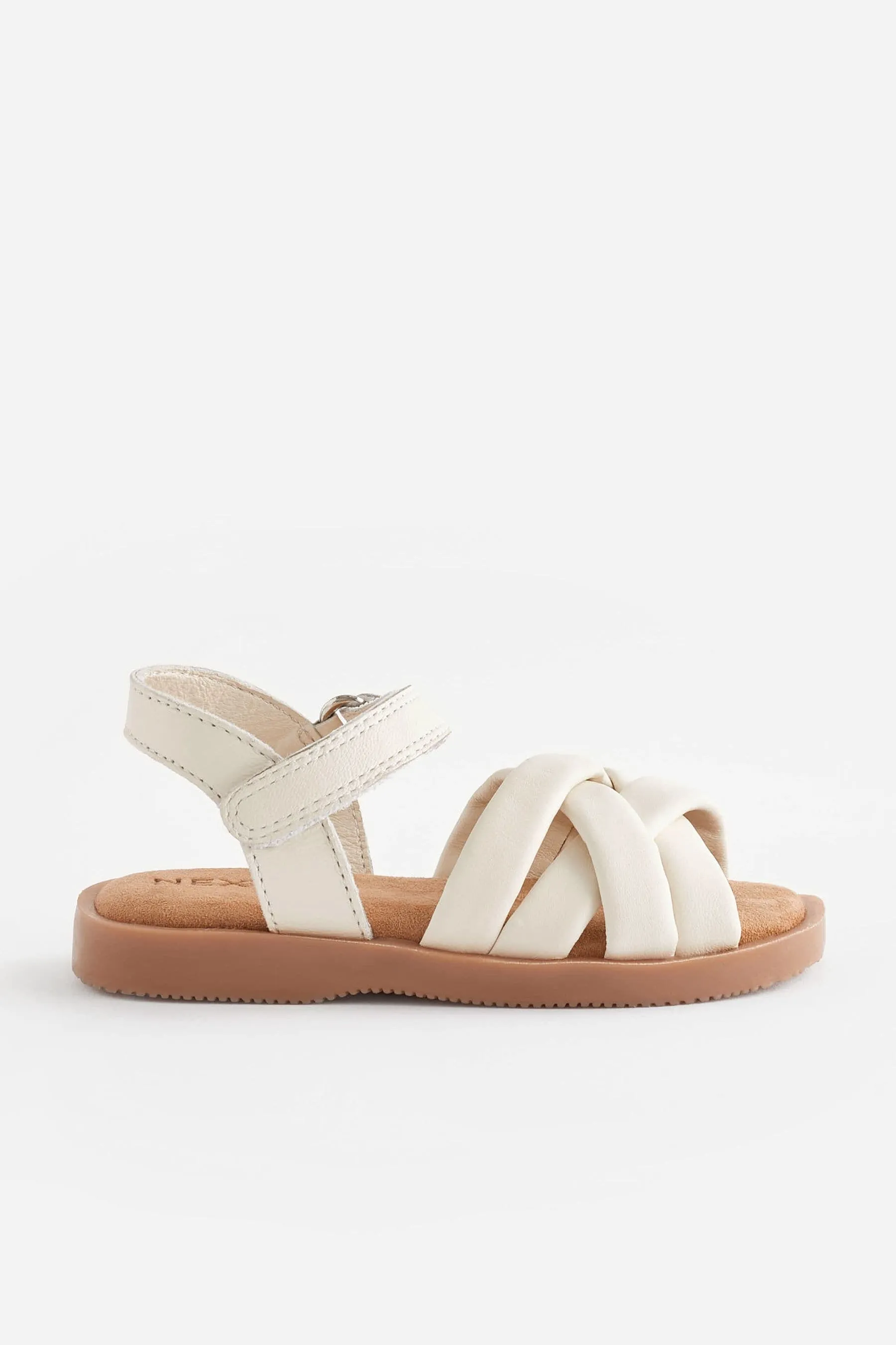 Sandali in pelle con chiusura a strappo    