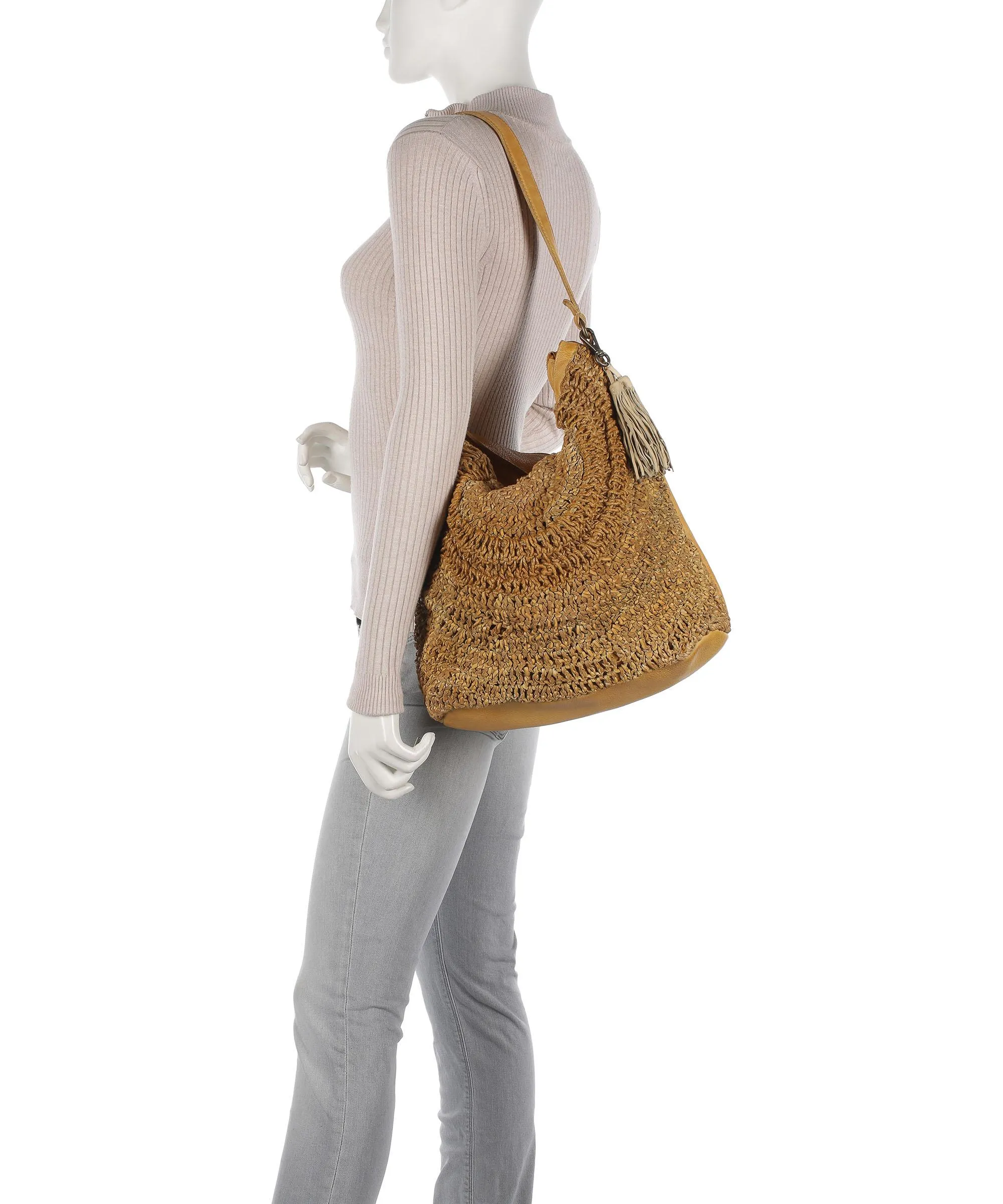  Taschendieb Wien Nussgasse 1 Borsa hobo pelle di vacchetta grana curry  
