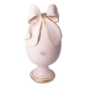 Uovo Decorativo Rosa Cipria Dea Capodimonte 26 cm.